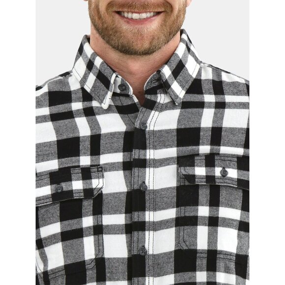 George Men's Flannel Shirt with Long Sleeves, Sizes XS-3XL - Picture 2 of 3